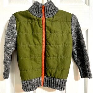 Cohesive & Co 18 Months Boys Fleece Lined Puffer Vest Knitted Sweater Jacket